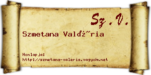 Szmetana Valéria névjegykártya